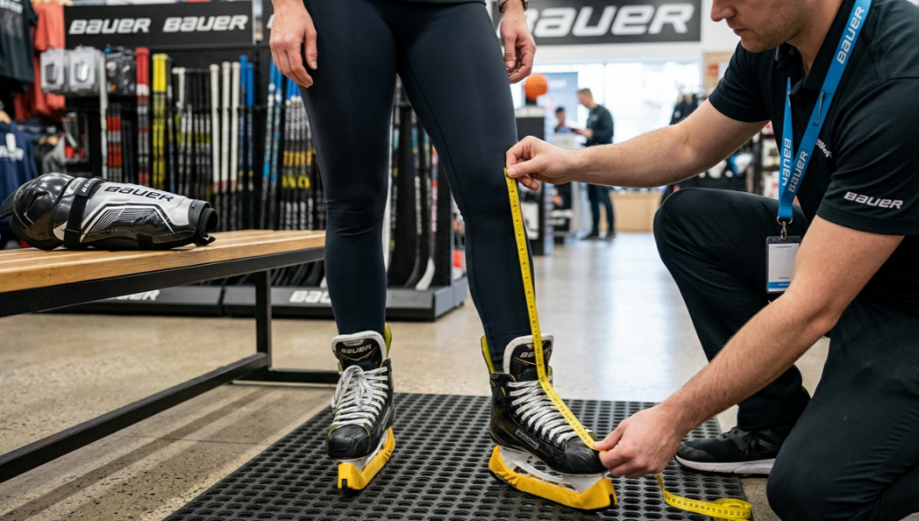 Подбор размера BAUER: измерение голени